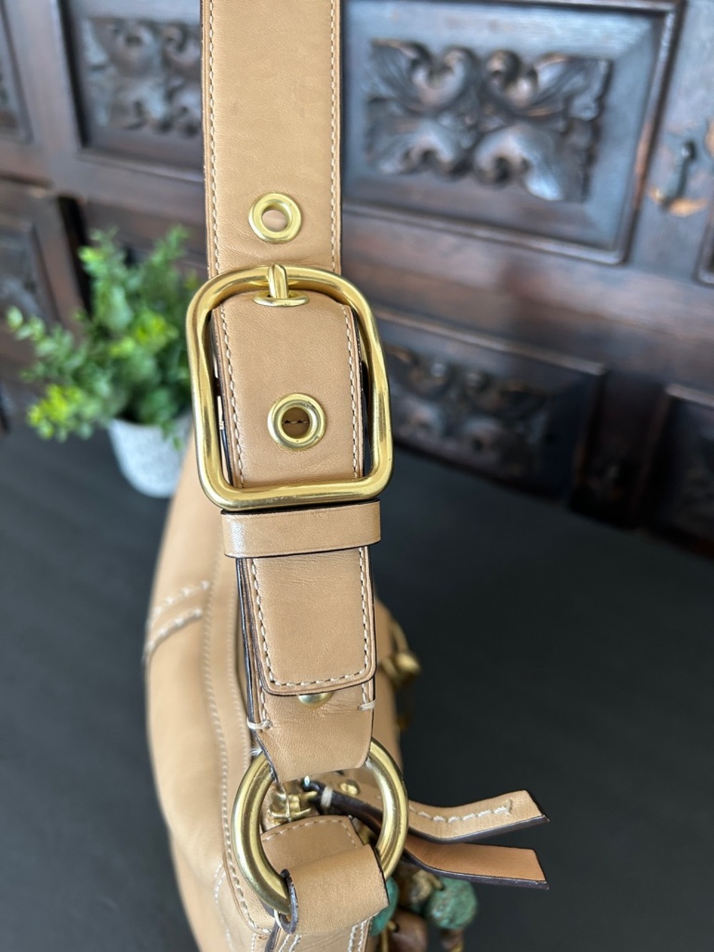 Y2K Vintage COACH Beige Hampton Soho Baguette Hobo Shoulder Bag - Picture 8 of 16